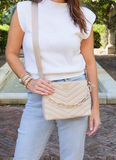 Ariana Crossbody Nude V Quilted