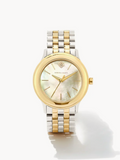 Kendra Scott Alex Two Tone Stainless Steel 35mm Watch Ivory Mother-of-Pearl