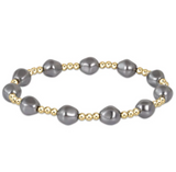 E Newton Admire Gold 3mm Dark Grey Pearl Bracelet