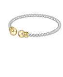 E Newton Classic Sterling Mixed Metal 3mm Bead Cuff