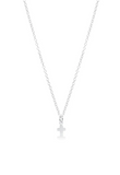 E Newton 16" Necklace Sterling Signature Cross Small Sterling Charm