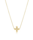 E Newton 16" Necklace Gold Classic Beaded Signature Cross Gold Bead Gold