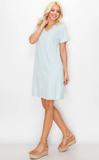 Joh Audrey V Neck Short Sleeve Dress Sky