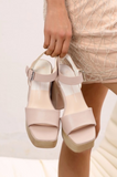 Wallis Chunky Platform Block Heel Sandal Nude