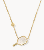 Kendra Scott Pickleball Gold Short Pendant Necklace Ivory Mother-of-Pearl