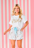 Mud Pie BRIDE Top White One Size