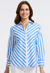 Foxcroft Mary Springtime Stripe Long Sleeve Shirt