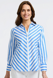 Foxcroft Mary Springtime Stripe Long Sleeve Shirt