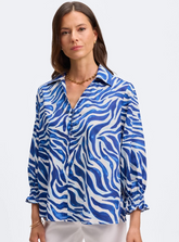 Foxcroft Alexis Tonal Zebra Popover Shirt