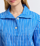 Foxcroft Sammy Crinkle Shirt Jacket Blue