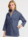 Foxcroft Carolina Crinkle Shirt Jacket Navy