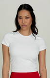 Gold Hinge Side Ruched Top White