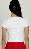 Gold Hinge Side Ruched Top White