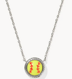 Kendra Scott Softball Silver Short Pendant Necklace