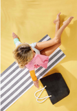 Mud Pie Straw Mat & Tote Black