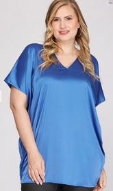 Diva Days Satin Top Blue