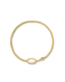 Kendra Scott Grayson Gold Stretch Bracelet Light Yellow Mother of Pearl
