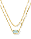 Kendra Scott Emilie Gold Multi Strand Necklace Light Blue Illusion