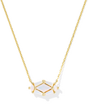 Kendra Scott Lindy Rae Elisa Gold Short Pendant Necklace White Opalite Crystal