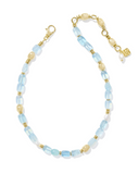Kendra Scott Melody Gold Beaded Strand Necklace Aquamarine