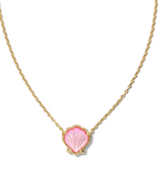Kendra Scott Brynne Gold Shell Short Pendant Necklace Blush Ivory Mother of Pearl