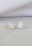 Easton Elle Mother of Pearl White Flower Studs
