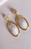 Easton Elle Large Oval Shell Earrings