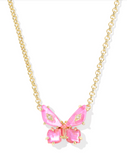 Kendra Scott Bianca Butterfly Gold Pink Mix Short Pendant Necklace