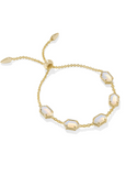 Kendra Scott Hallie Gold Delicate Chain Bracelet Opalite Illusion