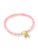 Kendra Scott Sylvia Gold Pink Chalcedony Stretch Bracelet Pink Chalcedony