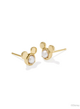 Kendra Scott Disney Mickey Mouse Stud Earring Gold White Pearl