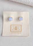 Easton Elle Blue Lace Agate Collection Round Studs