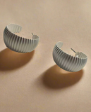 Textured Metal Hoop Matte Silver