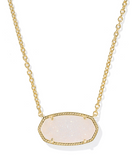 Kendra Scott Elisa Statement Gold Iridescent Drusy Short Pendant Necklace