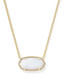 Kendra Scott Elisa Statement Gold White Kyocera Opal Short Pendant Necklace
