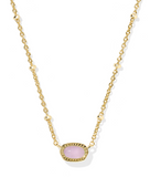 Kendra Scott Mini Elisa Gold Purple Amethyst Satellite Short Pendant Necklace