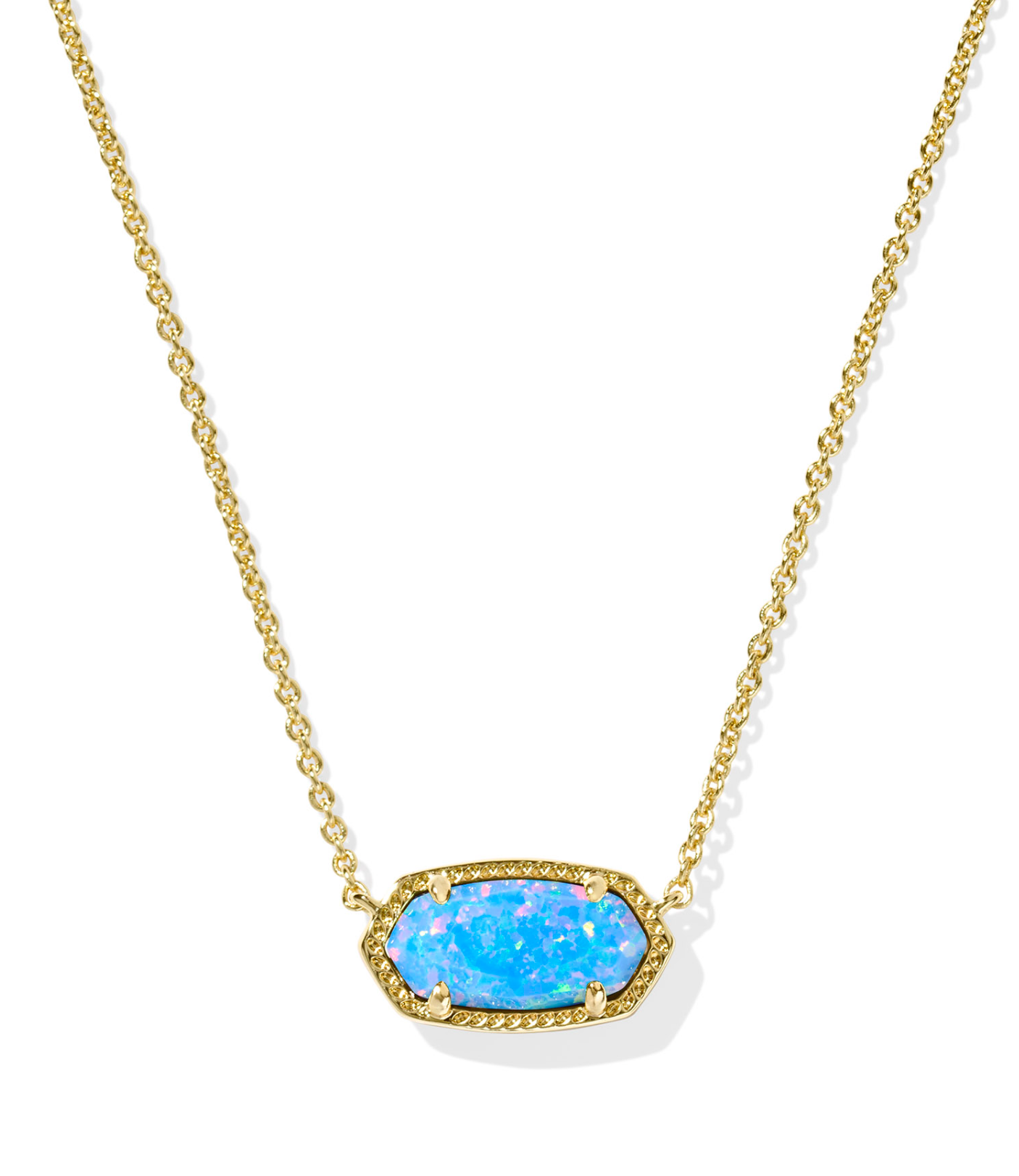Kendra Scott Elisa Gold Periwinkle Kyocera Opal Short Pendant