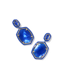 Kendra Scott Daphne Enamel Frame Gold Drop Earrings Cobalt Illusion