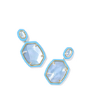 Kendra Scott Daphne Enamel Frame Gold Drop Earrings Periwinkle Illusion