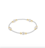 E Newton Classic Mixed Metal Purpose 6mm Bead Bracelet Pearl