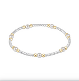 E Newton Purpose Pearl 4mm Bead Bracelet - Mixed Metal