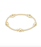 E Newton Classic Purpose Pattern 6mm Bead Bracelet Gold