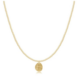 E Newton 15" Classic Gold 2mm Bead Bead Inspire Small Gold Charm Choker