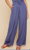 Renuar Wide Leg PO Pant Blue