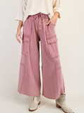 PLUS Tyler Wide Leg Cargo Pants Faded Plum