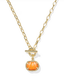 Kendra Scott Pumpkin Gold Link and Chain Necklace