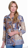 Multiples Button Front Shirt Chocolate Multi