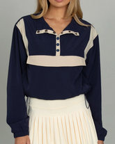 Gold Hinge AirGlyde Cropped Windbreakers Vintage Navy