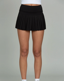Gold Hinge Black Pleated Tennis Skirt