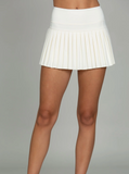 Gold Hinge Pleated Tennis Skirt Cannoli Cream